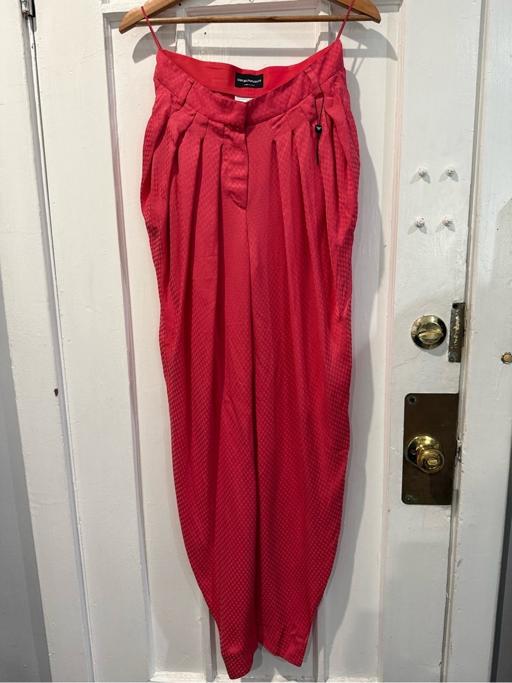 Emporio Armani Red Pleated Skirt